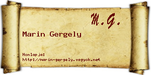 Marin Gergely névjegykártya